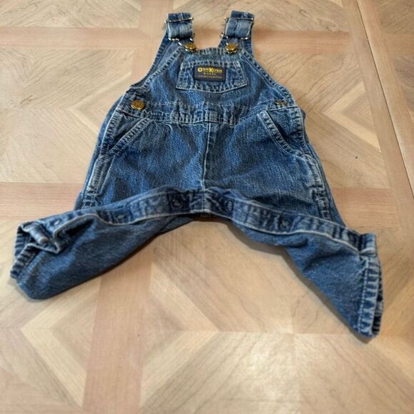 Vintage 80s 90s OshKosh B'gosh Denim Overalls Baby Boy Size 3/6 M USA - Picture 3 of 6